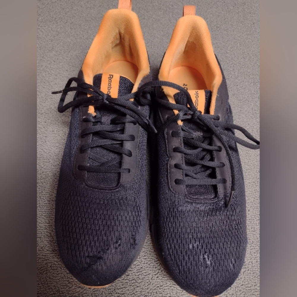 Reebok Men's Black and Orange Steel Toe Work Safety Sneakers Size 12